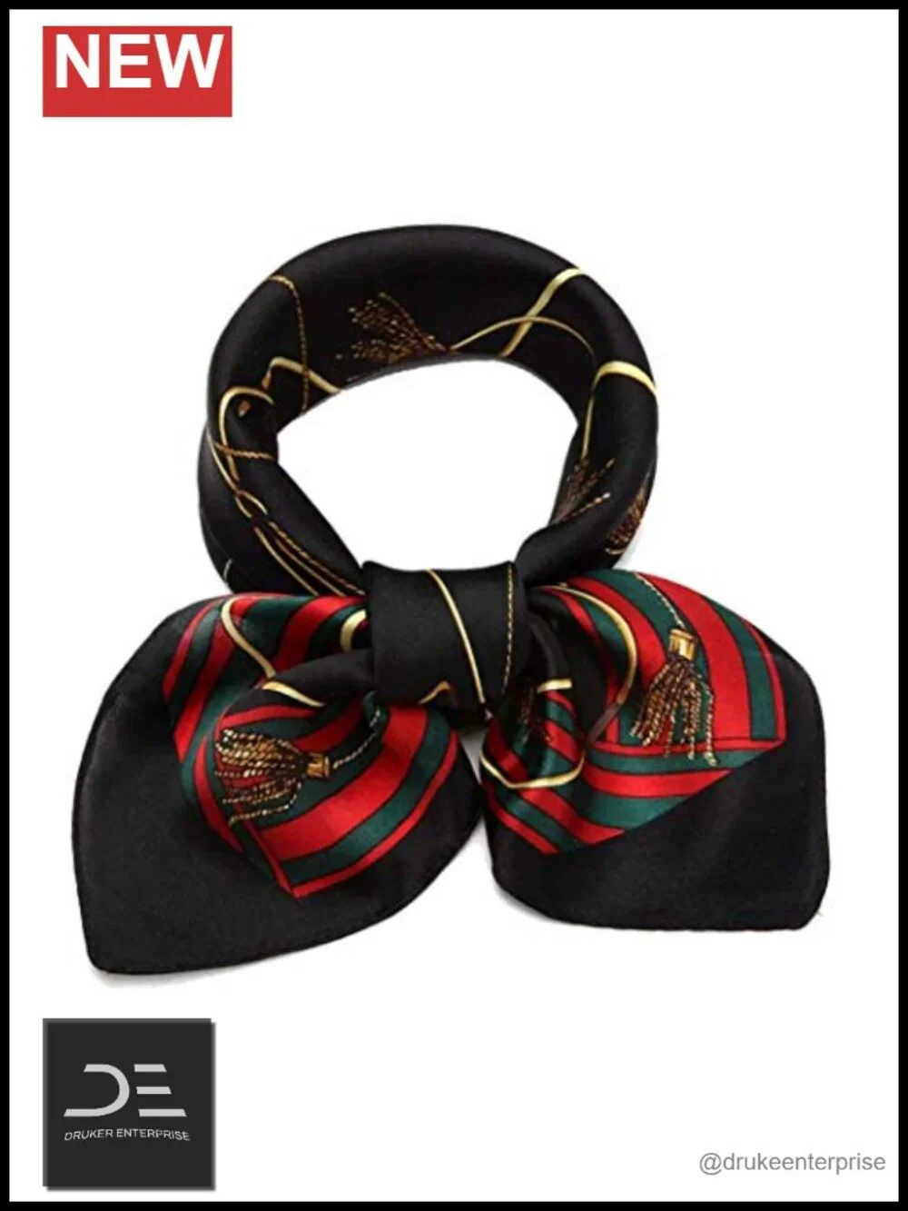 100% Mulberry Silk Square Neckerchief Scarf with Gift Box